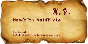 Masáth Valéria névjegykártya